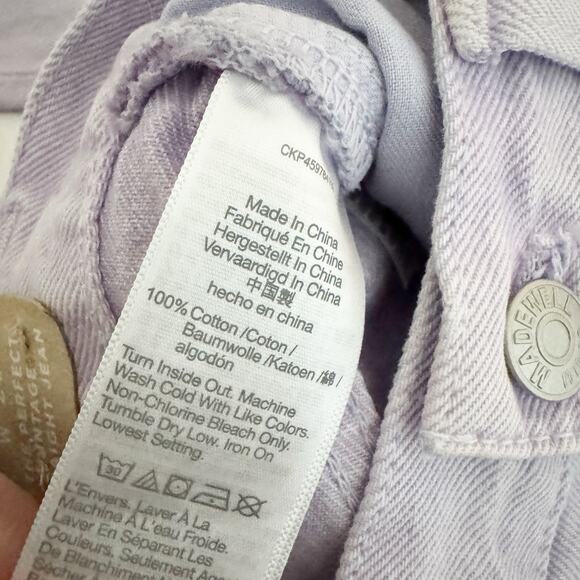 MADEWELL The Perfect Vintage Straight Jean Light Purple Lavender 26 ND520 - Picture 11 of 12